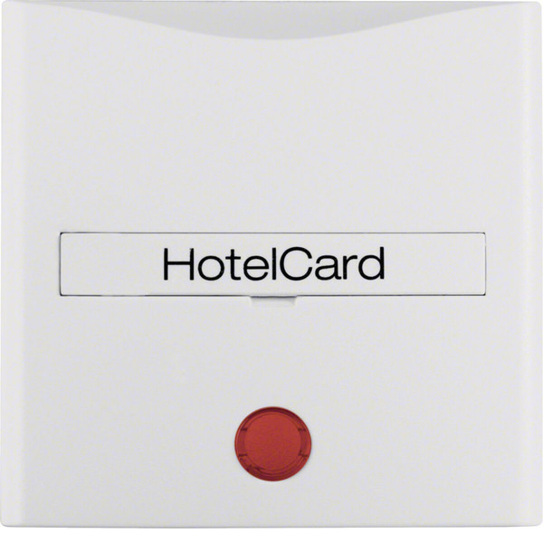 Berker 16401909 Hotelcard-Schaltaufsatz mit Aufdruck und roter Linse S.1/B.3/B.7 polarweiß. matt