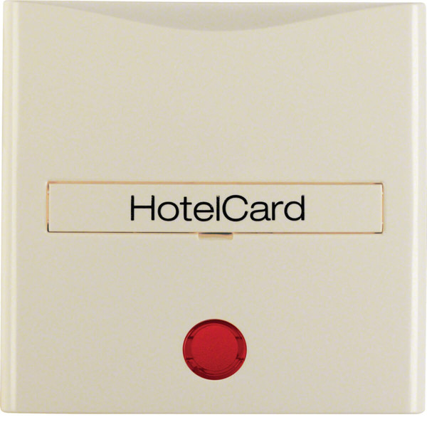 Berker 16408982 Hotelcard-Schaltaufsatz mit Aufdruck und roter Linse S.1/B.3/B.7 weiß. glänzend