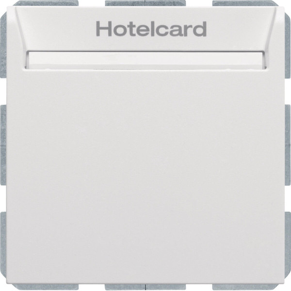 Berker 16409909 Relais-Schalter mit Zentralstück für Hotelcard Berker S.1/B.3/B.7 polarweiß matt