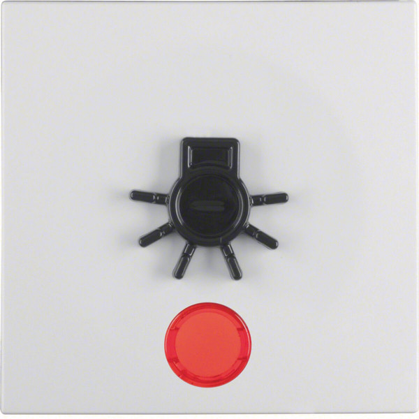 Berker 16511949 Wippe mit roter Linse und abtastbarem Symbol Licht S.1/B.3/B.7 polarweiß. matt