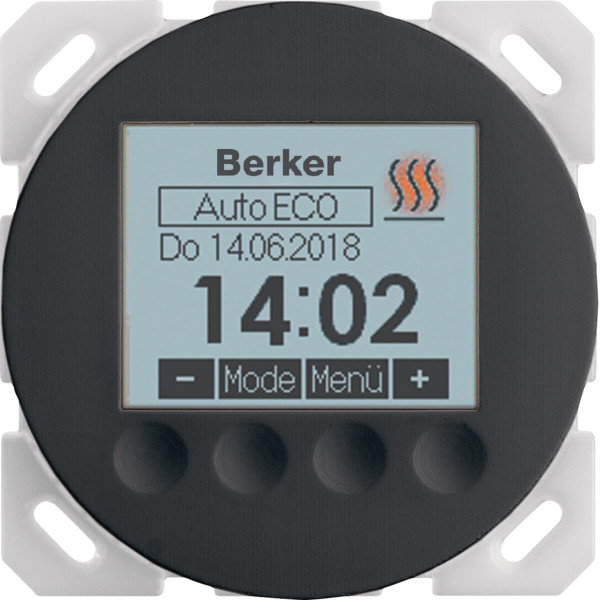Berker 20462045 Temperaturregler Zeitgesteuert. R.x Serie 1930 schwarz glänzend