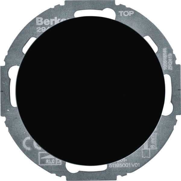 Berker 29442045 Universal-Drehdimmer mit Zentralstück (R. L. C. LED). Serie R.classic. schw. gl.
