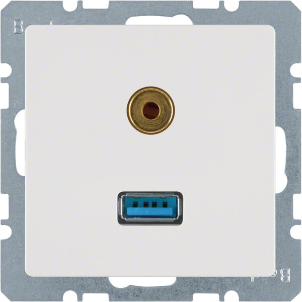Berker 3315396089 USB.5 mm Audio Steckdose Q.x polarweiß. samt