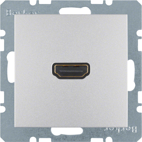 Berker 3315431404 High Definition Steckdose mit 90°-Steckanschluss S.1/B.3/B.7 alu. matt