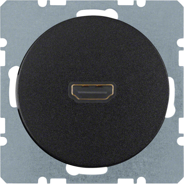 Berker 3315432045 High Definition Steckdose mit 90°-Steckanschluss R.1/R.3 schwarz. glänzend