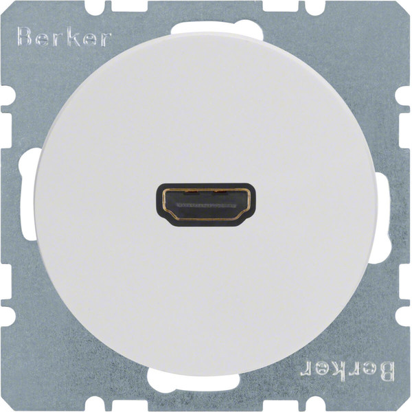 Berker 3315432089 High Definition Steckdose mit 90°-Steckanschluss R.1/R.3 polarweiß. glänzend