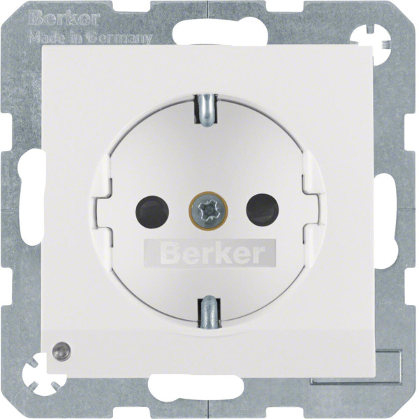 Berker 41091909 Steckdose Schuko mit LED-Orientierungslicht S.1/B.3/B.7 polarweiß. matt