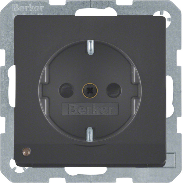 Berker 41096086 Steckdose Schuko mit LED-Orientierungslicht u. erh.BS Q.x anthrazit. samt