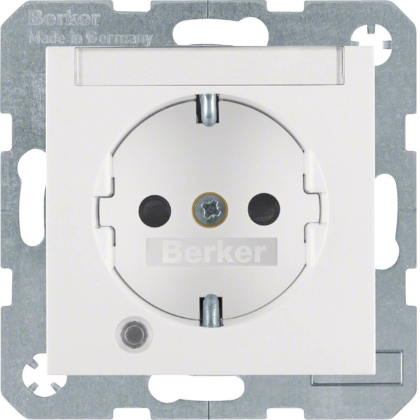 Berker 41101909 Steckdose Schuko mit Kontroll-LED. BSF u. erh.BS S.1/B.3/B.7 polarweiß. matt
