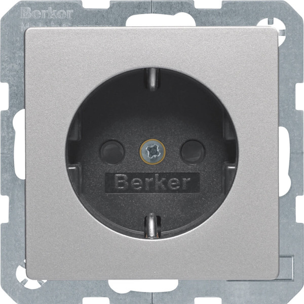 Berker 41236084 Steckdose Schuko mit erh.BS und Schraubliftklemmen Q.x alu samt. lackiert