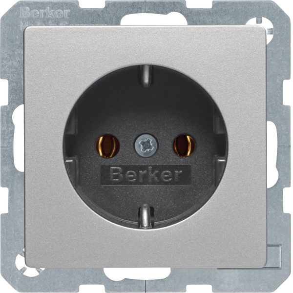Berker 41436084 Steckdose Schuko mit Schraubliftklemmen Q.x alu samt. lackiert