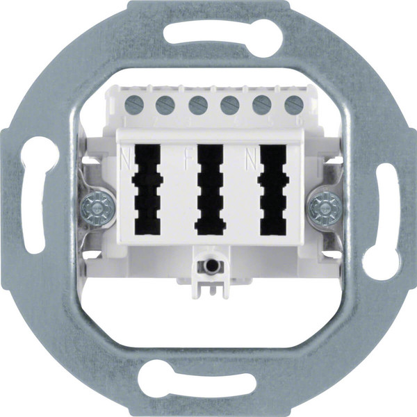 Berker 450009 TAE-Steckdose 3 x 6NFN Modul-Einsätze polarweiß. matt