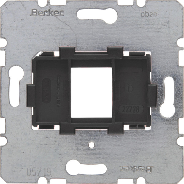 Berker 454201 Tragplatte mit schwarzer Aufnahme 1fach für Modular Jacks Modul-Einsätze