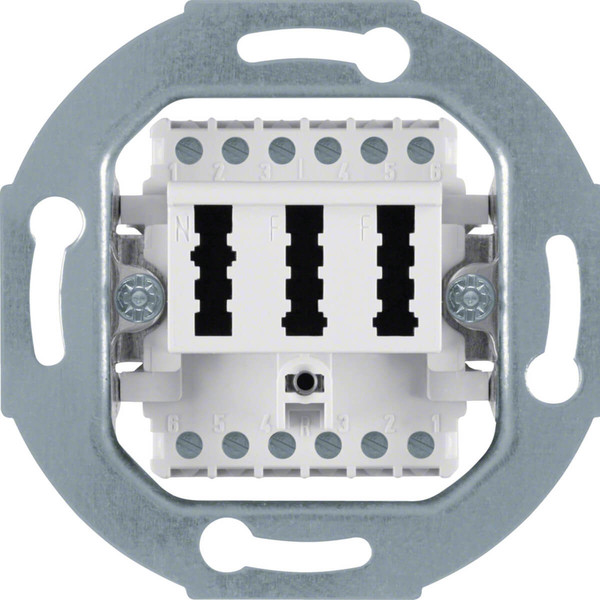 Berker 454409 TAE-Steckdose 2 x 6/6NFF Modul-Einsätze polarweiß. matt