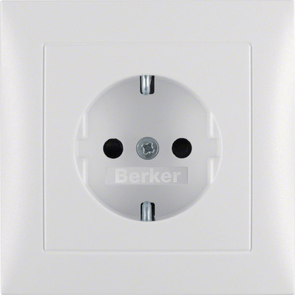Berker 47229909 Steckdose Schuko m. Abdeckpl. u erh. Berührungsschutz S.1/B.3/B.7 polarweiß matt
