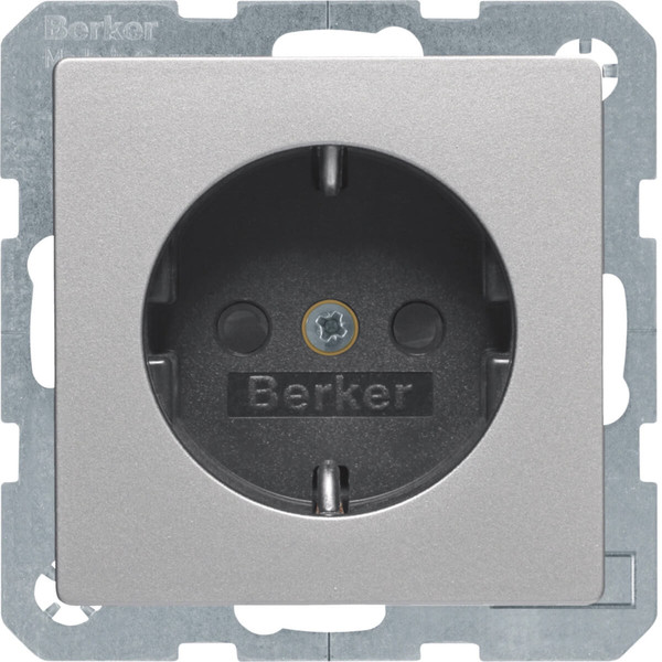 Berker 47236084 Steckdose Schuko mit erhöhtem Berührungsschutz Q.x alu samt. lackiert