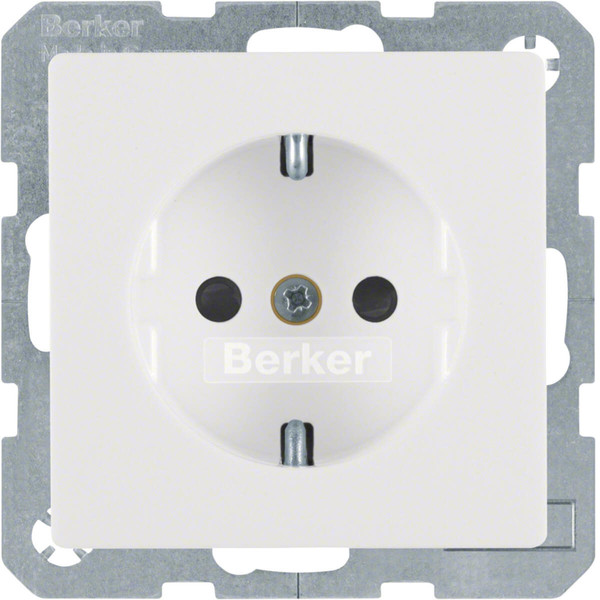 Berker 47236089 Steckdose Schuko mit erhöhtem Berührungsschutz Q.x polarweiß samt