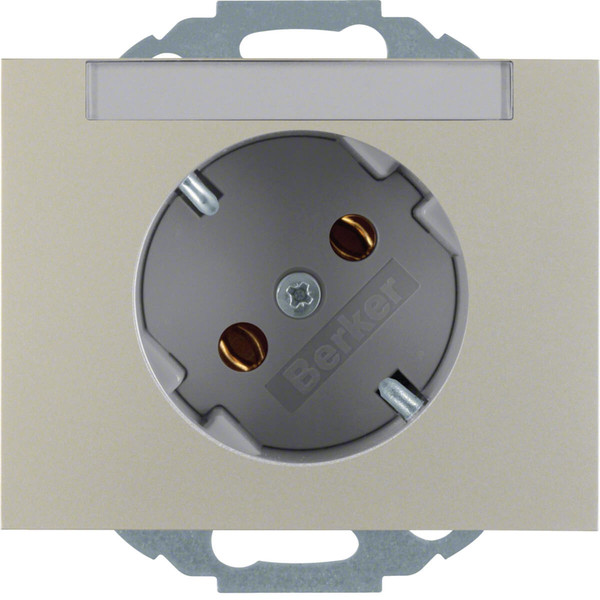 Berker 47287104 Steckdose Schuko 45° mit Beschriftungsfeld K.5 edelstahl. lackiert