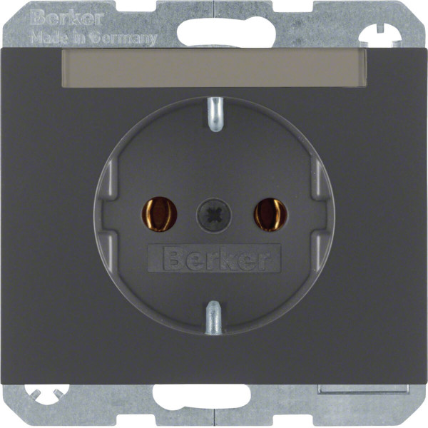 Berker 47397006 Steckdose Schuko mit Beschriftungsfeld K.1 anthrazit. matt