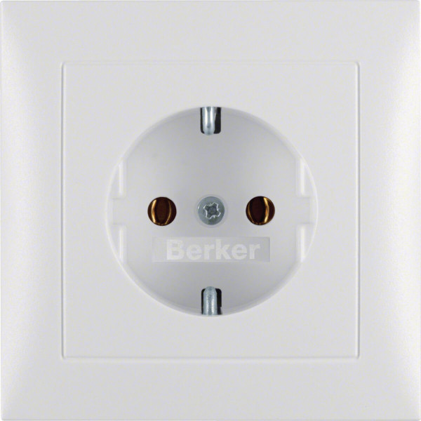 Berker 47429909 Steckdose Schuko mit Abdeckplatte S.1/B.3/B.7 polarweiß. matt