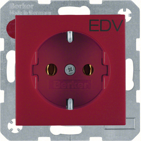 Berker 47431922 Steckdose Schuko mit Aufdruck S.1/B.3/B.7 rot. matt