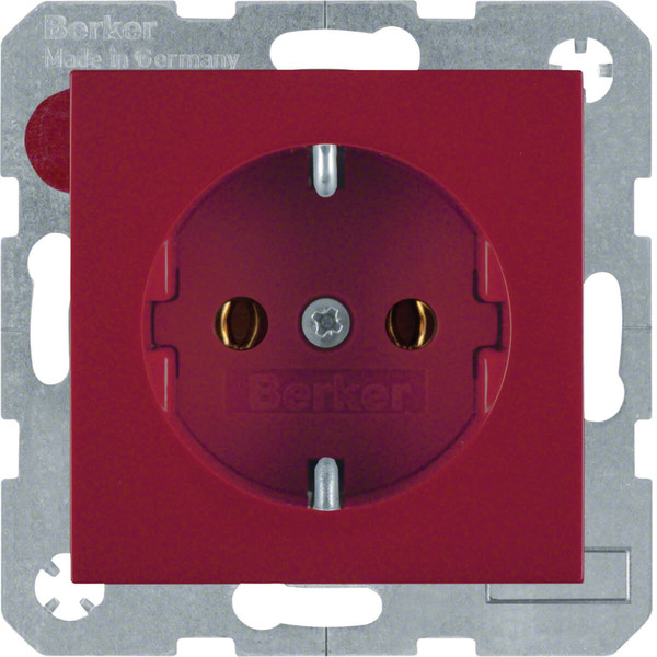 Berker 47438912 Steckdose Schuko S.1/B.3/B.7 rot. glänzend