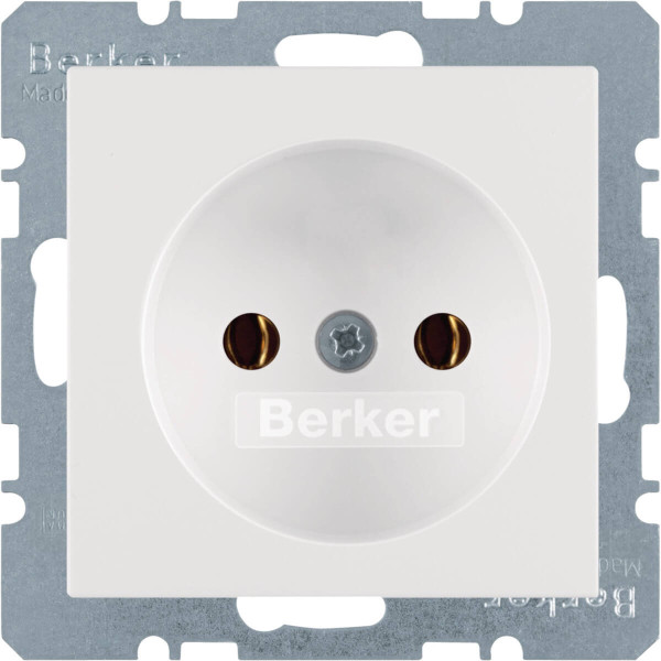 Berker 6161036089 Steckdose ohne Schutzkontakt Q.x polarweiß. samt