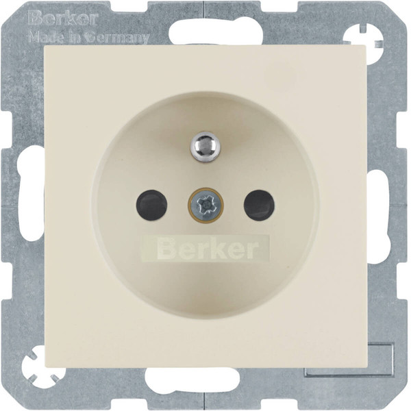 Berker 6765768982 Steckdose m. Schutzkontaktstift u. erh. Berührungsschutz S.1/B.3/B.7 weiß glänz.