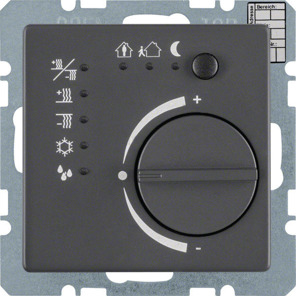Berker 75441126 Temperaturregler mit Tasterschnittstelle Q.x anthrazit. samt