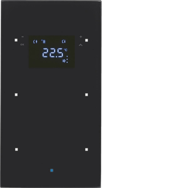 Berker 75642035 Glas-Sensor 2fach mit Temperaturregler TS Sensor. schwarz