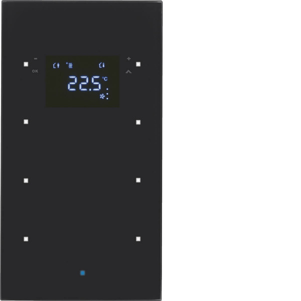 Berker 75643035 Glas-Sensor 3fach mit Temperaturregler TS Sensor. schwarz