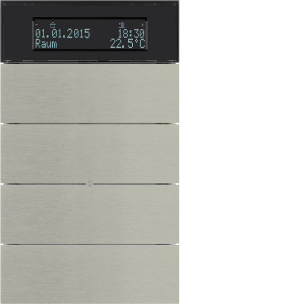 Berker 75664593 Tastsensor 4fach mit Temperaturregler und Display B.IQ Edelstahl Rostfrei