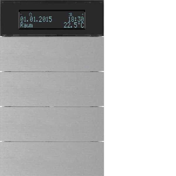 Berker 75664594 Tastsensor 4fach mit Temperaturregler und Display B.IQ Alu