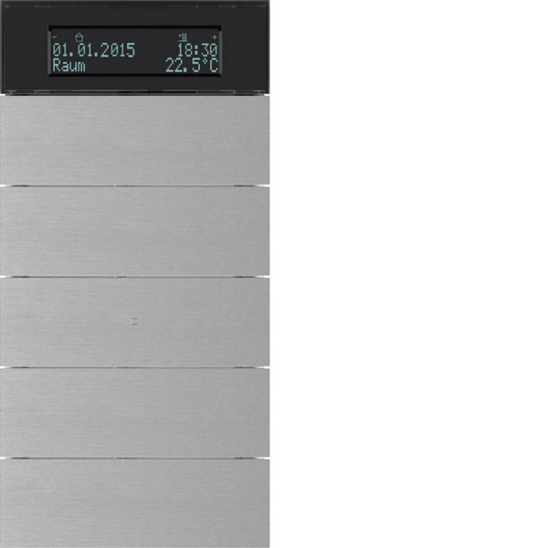 Berker 75665594 Tastsensor 5fach mit Temperaturregler und Display B.IQ Alu