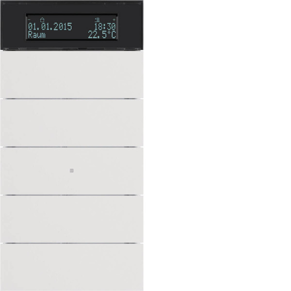 Berker 75665599 Tastsensor 5fach mit Temperaturregler und Display B.IQ polarweiß. matt