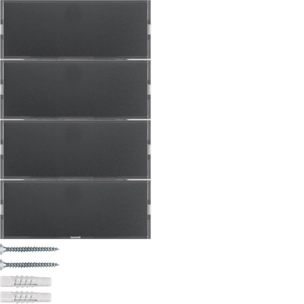 Berker 80164776 Tastsensor 4fach Komfort mit Beschriftungsfeld KNX K.1 anthrazit matt. lackiert