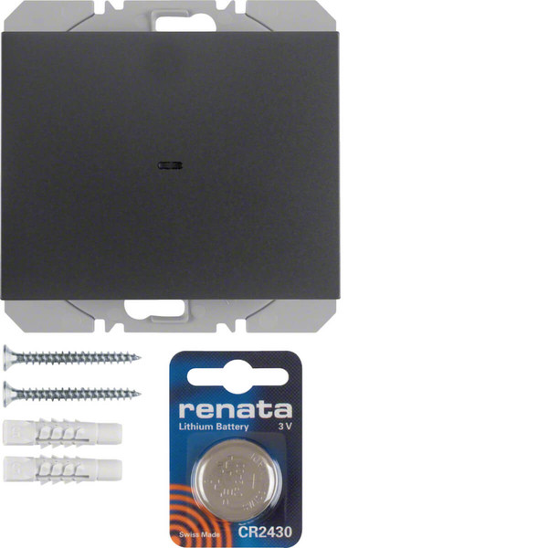 Berker 85655275 KNX-Funk Wandsender 1fach flach quicklink K.1 anthrazit. matt