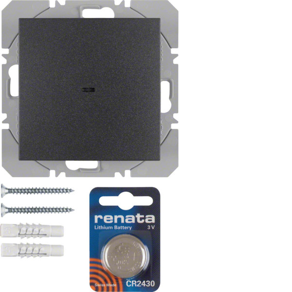 Berker 85655285 KNX-Funk Wandsender 1fach flach quicklink S.1/B.3/B.7 anthrazit. matt
