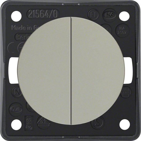 Berker 936752568 Serientaster. 2 Schließer. gem. Eingangskl.. Integro Flow/Pure. chr. mt.. lack.