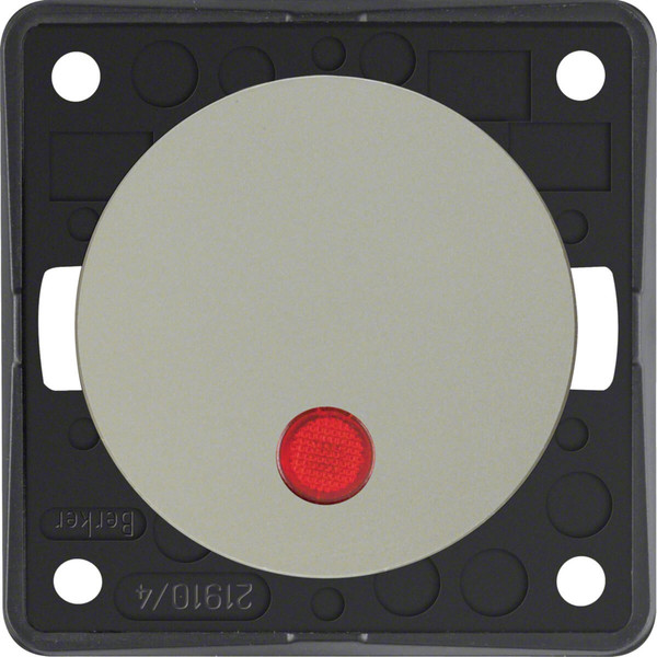 Berker 937622568 Kontr.-Aussch. 2-pol. m. Aufdr. 0. 12V. rote L.. K-LED. ITG Flow/Pure. chr. m.