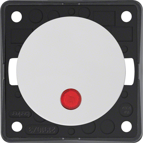 Berker 937722509 Kontroll-Taster. Schließer. rote Linse. Integro - Design Flow/Pure. polarw. gl.