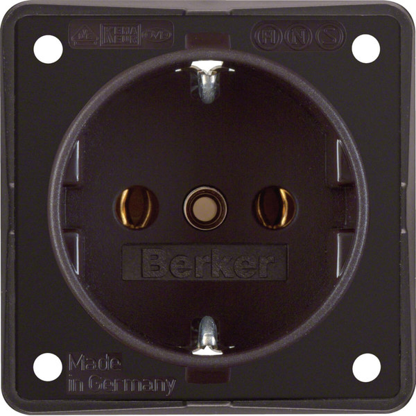 Berker 941852501 Steckdose Schuko. mit Schraubklemmen. Integro Modul-Einsätze. braun matt