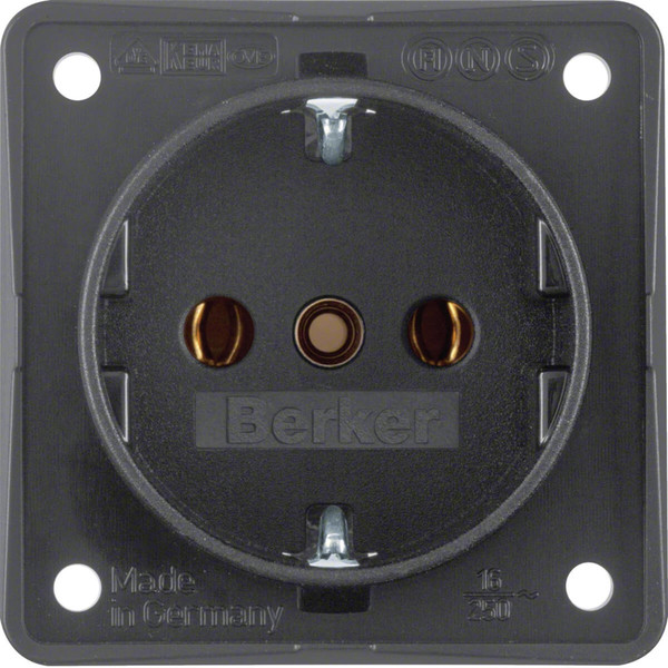 Berker 941852505 Steckdose Schuko. mit Schraubklemmen. Integro Modul-Einsätze. anthrazit m.