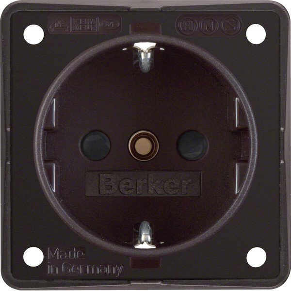 Berker 941952501 Steckdose Schuko. erh. Ber.schutz. Schraubkl.. Integro Modul-Einsätze. braun m.