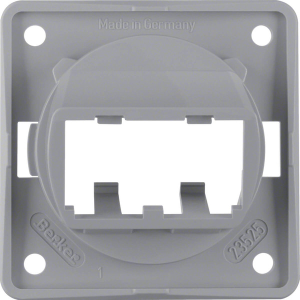 Berker 945592507 Tragplatte 2fach für MINI-COM Module. Integro Modul-Einsätze. grau glänz.