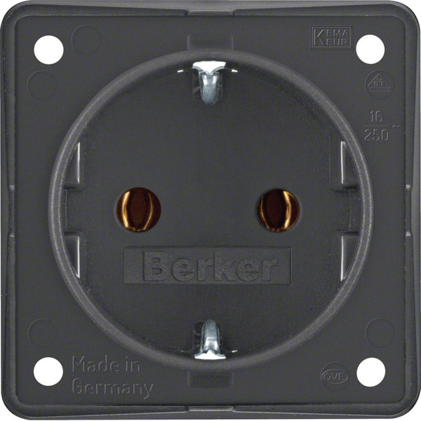 Berker 947782505 Steckdose Schuko. mit Steckklemmen. Integro Modul-Einsätze. anthrazit m.