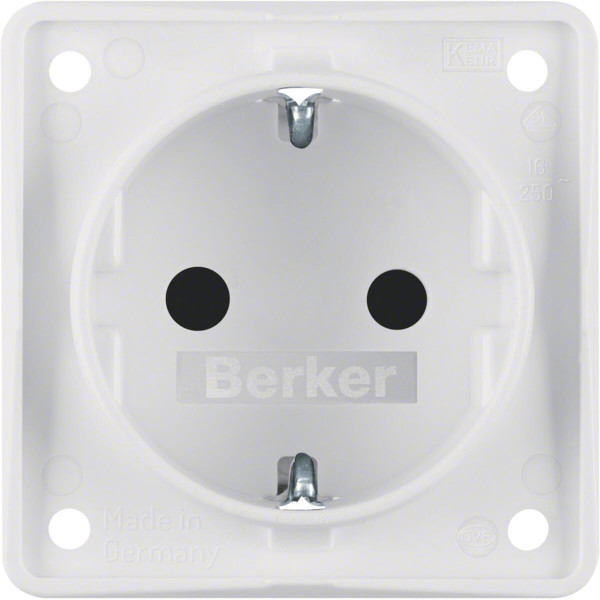 Berker 947792502 Steckdose Schuko. erh. Ber.schutz. Steckkl.. Integro Modul-Einsätze. polarw. m.