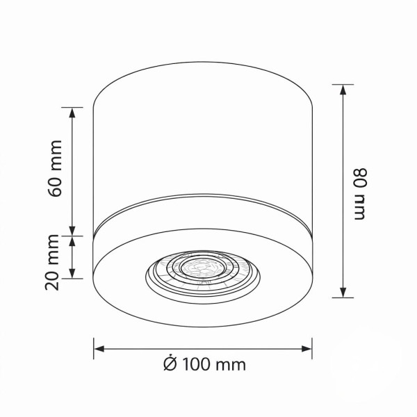 Bioledex PIKKO Deckenleuchte GU10 Aufbau 100mm Deckenspot Pink /Weiß Anschrauben oder Kleben