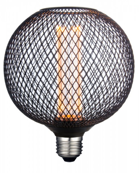 Bioledex LIMA LED Lampe E27 G125 4W 140lm amber metallgitter