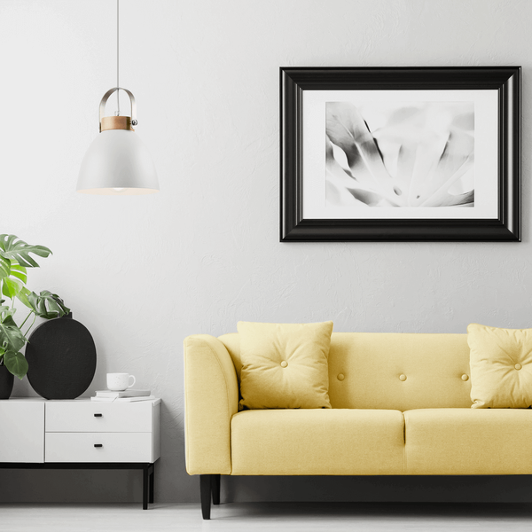 Bioledex Retro Pendelleuchte 18cm E27 weiß Metall, Holz